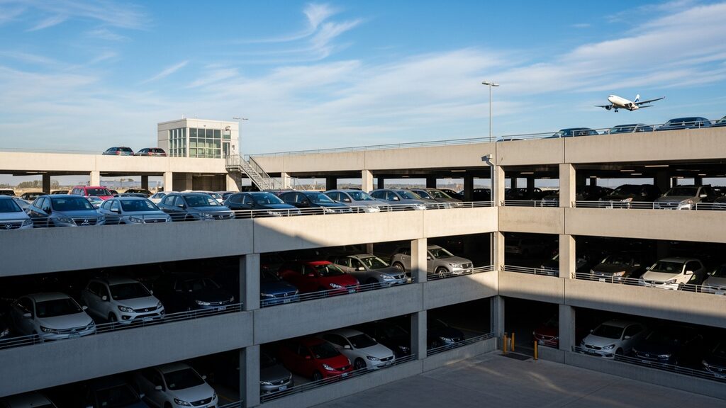 Multi-level airport parking structure