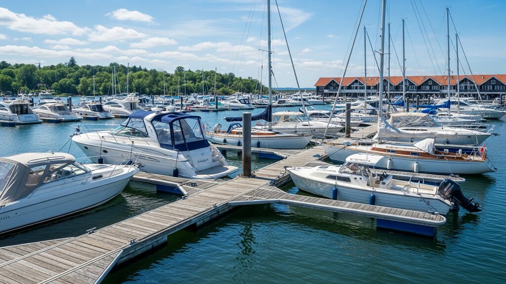 Marina with boat docks